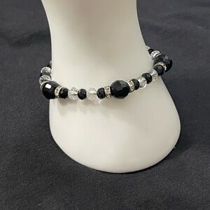 Black and Silver Beaded Bracelet